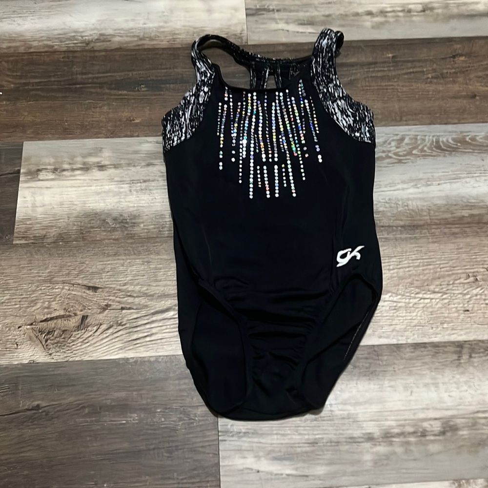 Black and silver gk elite gymnastics leotard! Size: Adult XS